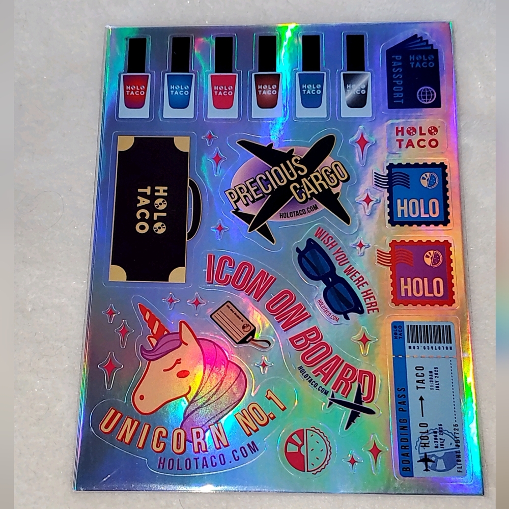 NEW - Holo Taco- Bon Voyage 6th Anniversiery Holographic Stickers - ONE Sheet